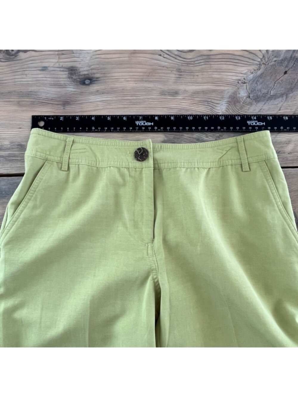 Emma James Cropped Pants Womens 10S Lime Green Flap Pockets - Picture 5 of 8